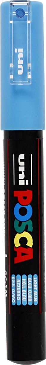 Marqueur Posca Uni-Posca, AFM PC-1M, épaisseur de ligne 0,7 mm, extra-fin, bleu clair, 1 pièce