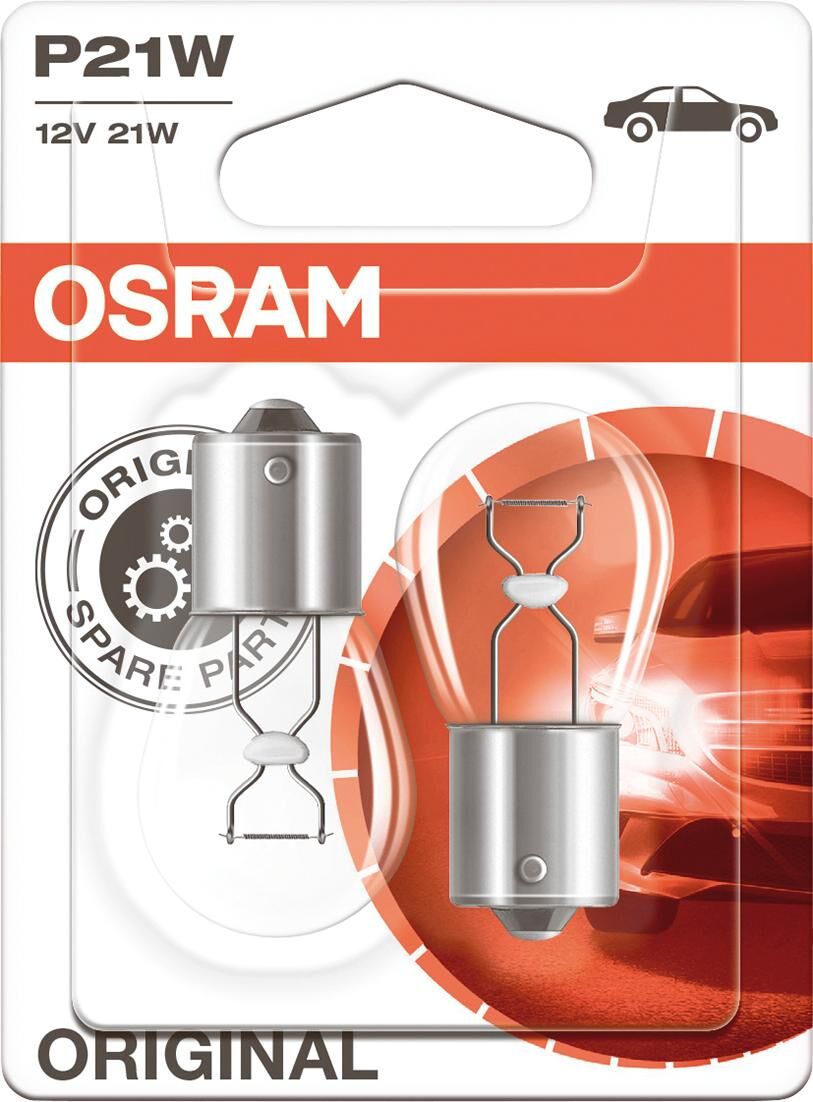 Lampe boule Osram bl.brakel.12v 21w 2pcs.sb base ba 15s