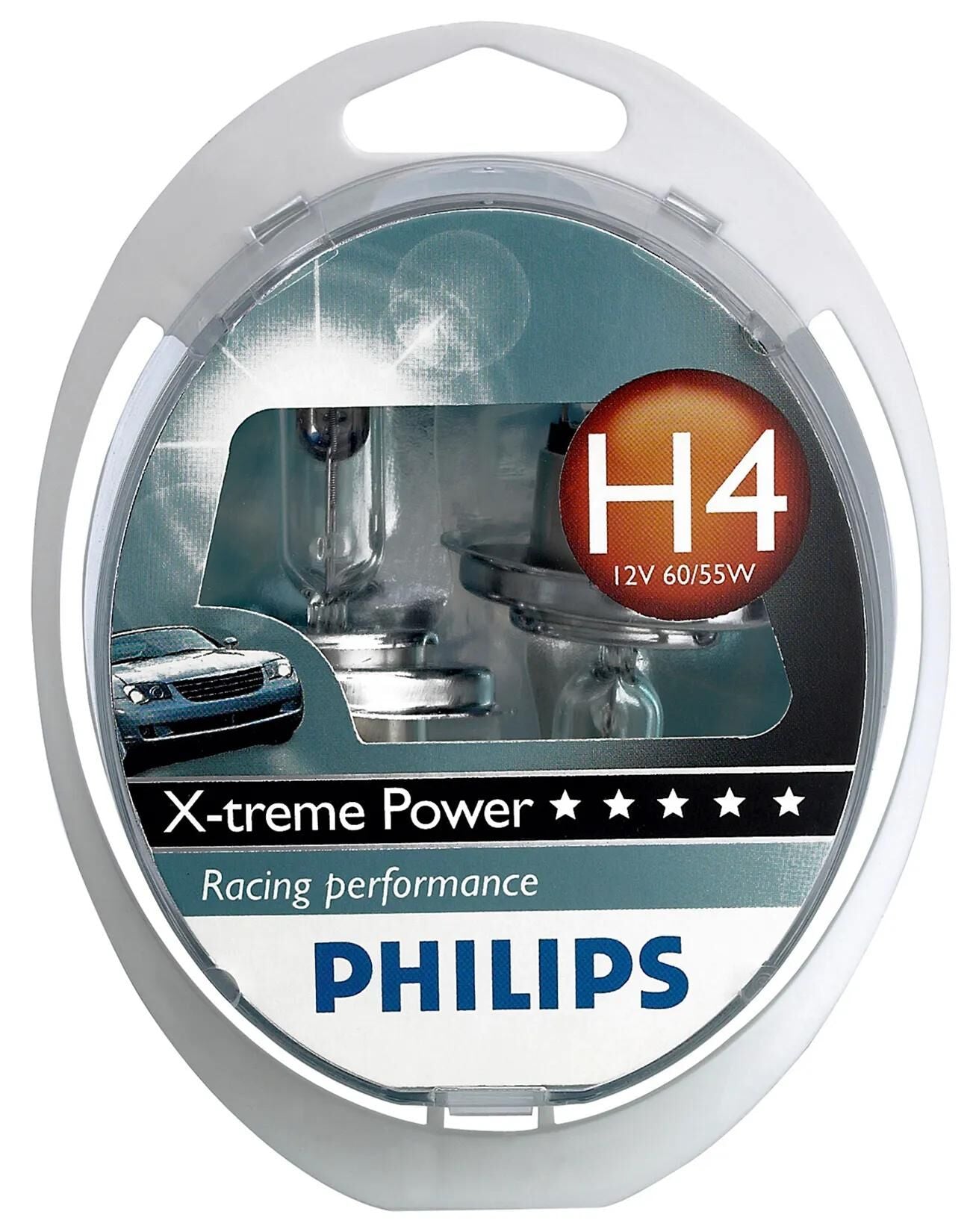 Ampoule de phare Philips culot h4 : p43t-38 12v60 55w