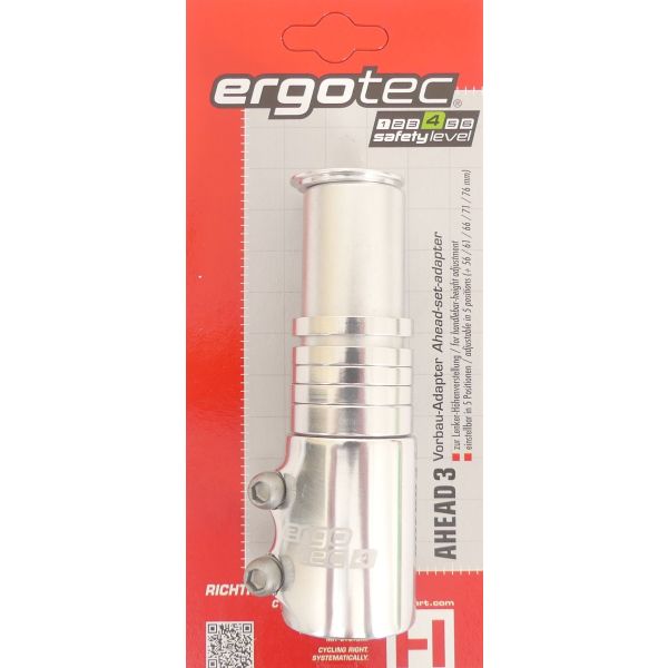 Rallonge de potence Ergotec Ahead 3 - 1-1 8 AL6061 T6 - argenté
