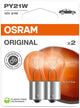 Osram Ball Bulbe 12V 21W 2PCS. Cloque orange