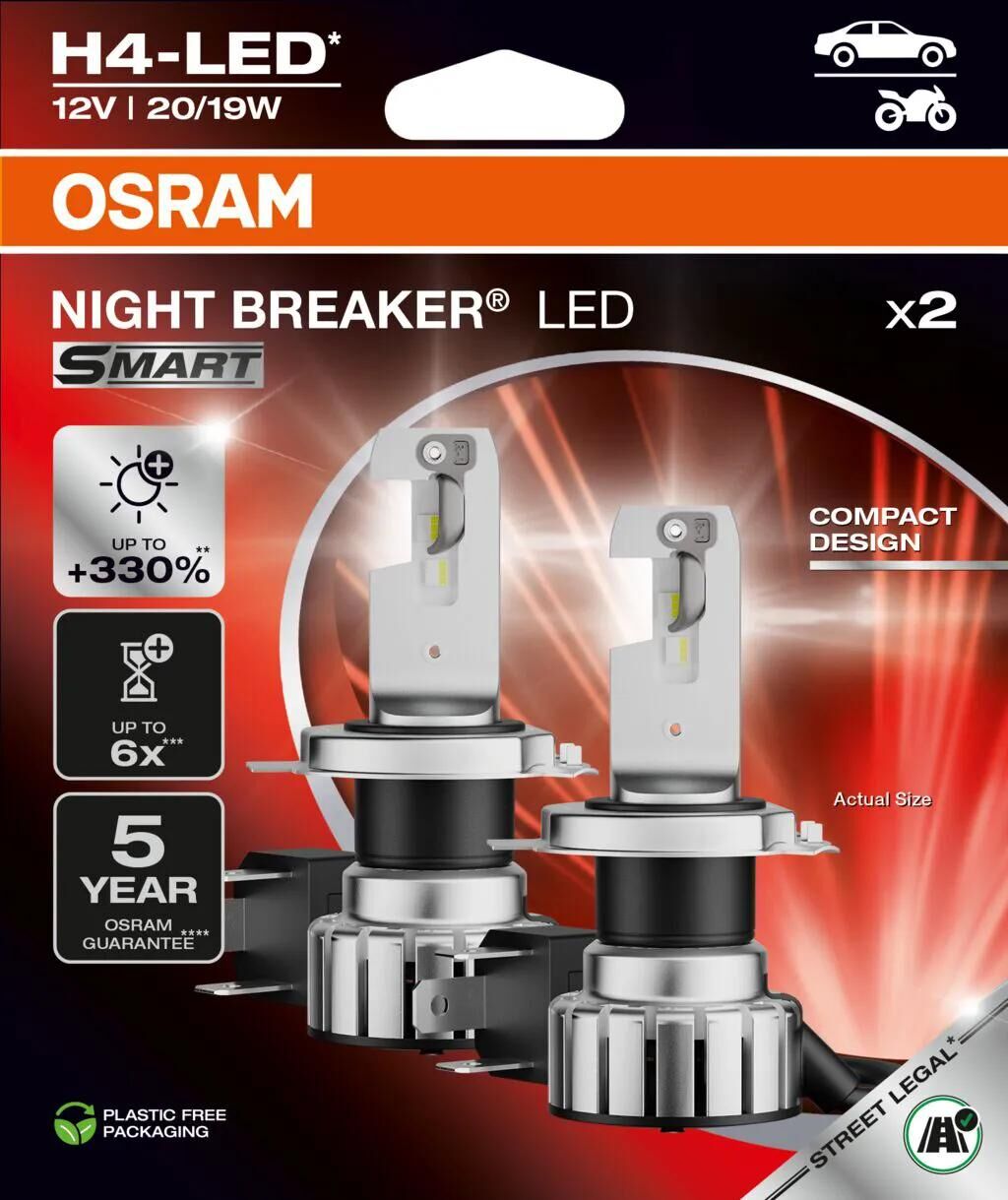 Osram Lamp H4 LED 12 V 27 23 W Breaker LED