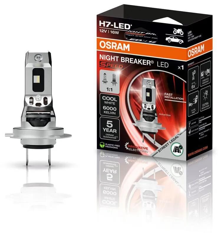 Osram phare nuit disjoncteur led vitesse 450 lampe h7 450 1vp ledspeed nightbreaker 12v16w