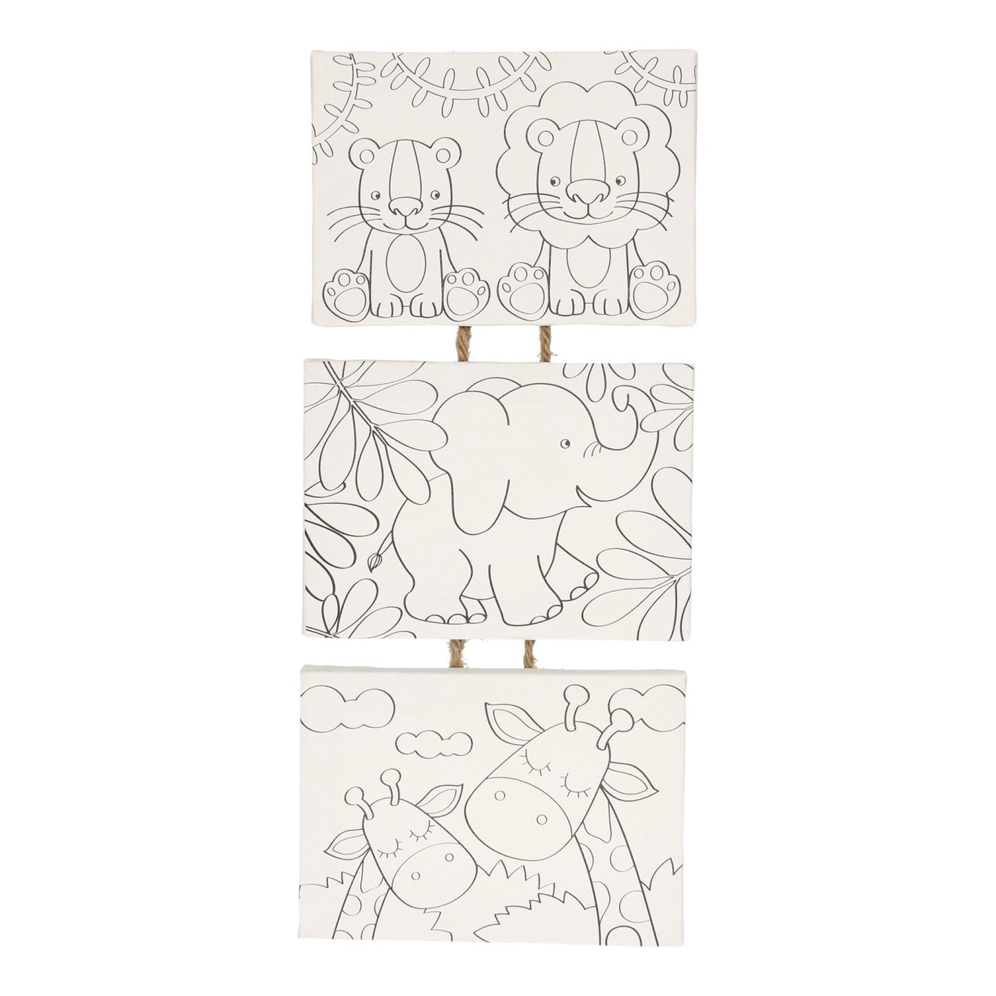 Peinture sur toile Ensemble d'animaux sauvages, ensemble de 3 pièces
