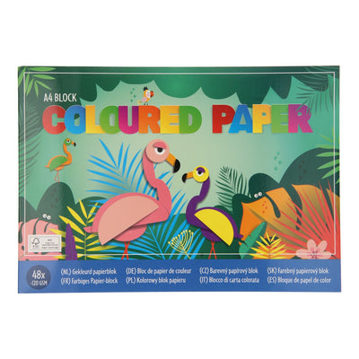 Papier d'artisanat coloré A4, 48 feuilles