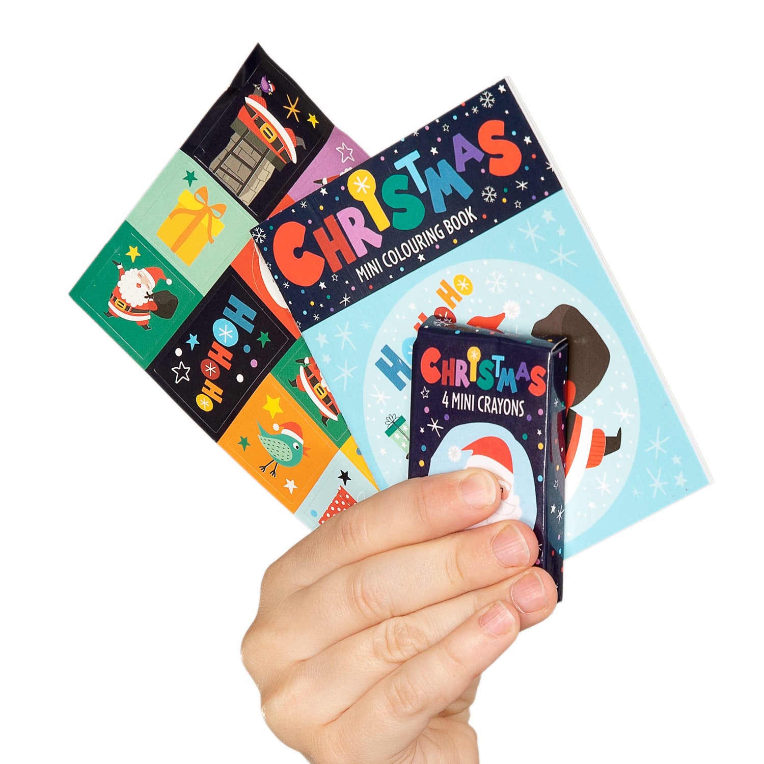 Treat Set: Coloring Book, Wax Crayons Stickerrel Christmas
