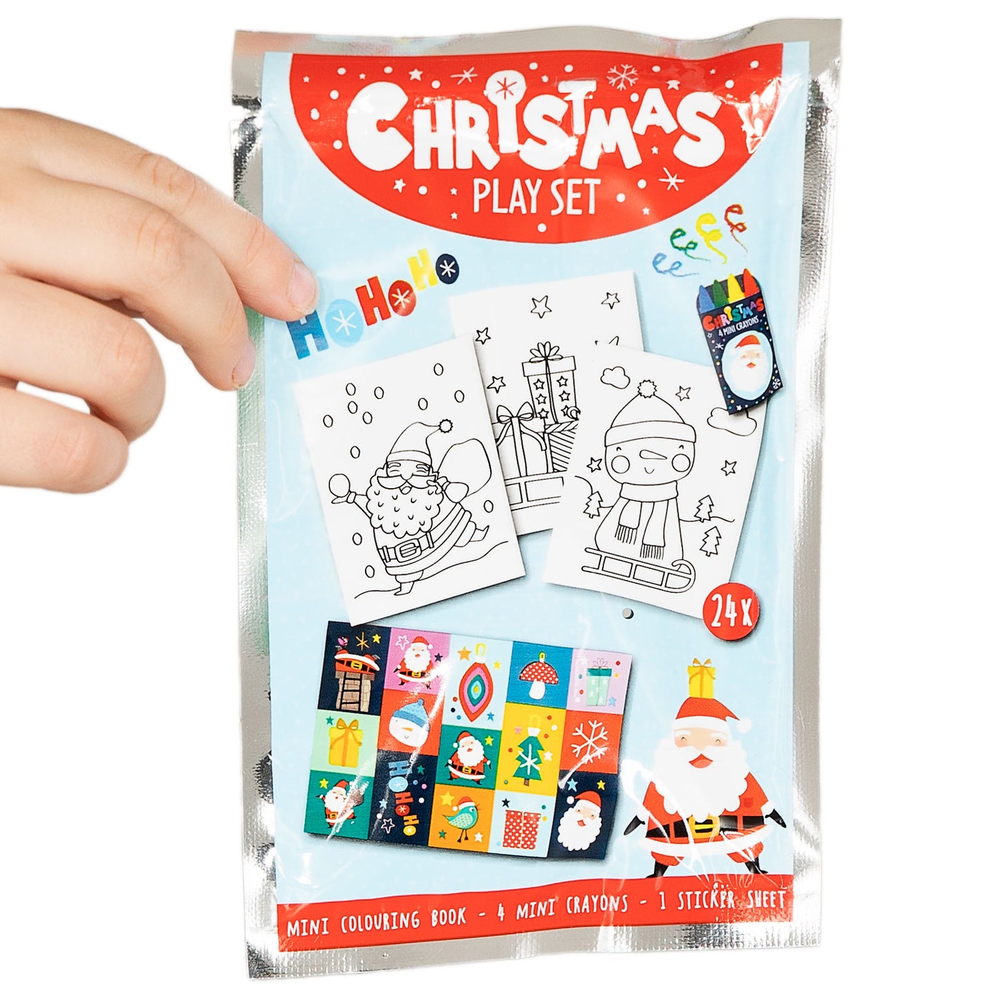 Treat Set: Coloring Book, Wax Crayons Stickerrel Christmas