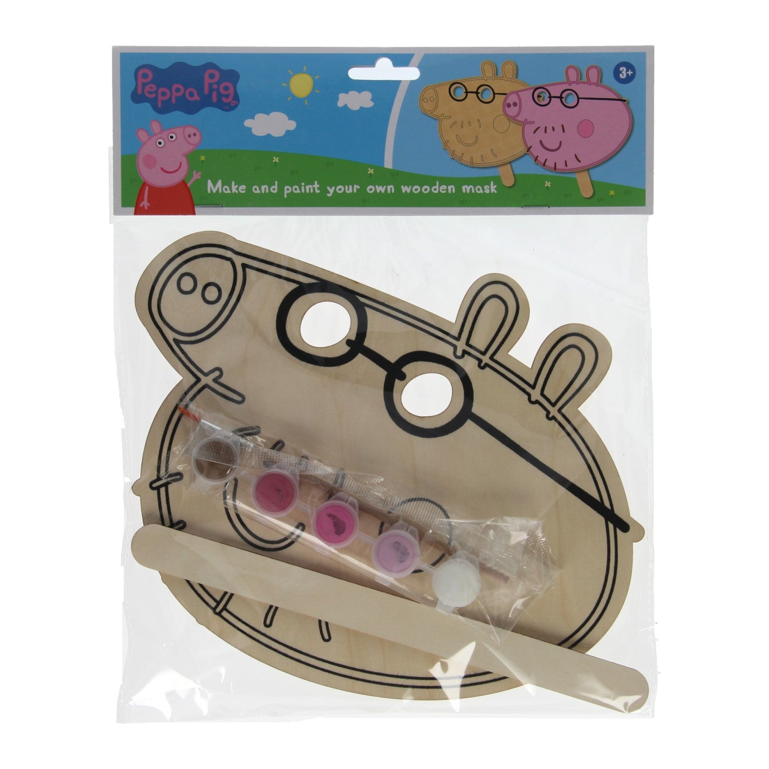 Peignez votre propre masque de porc peppa en bois