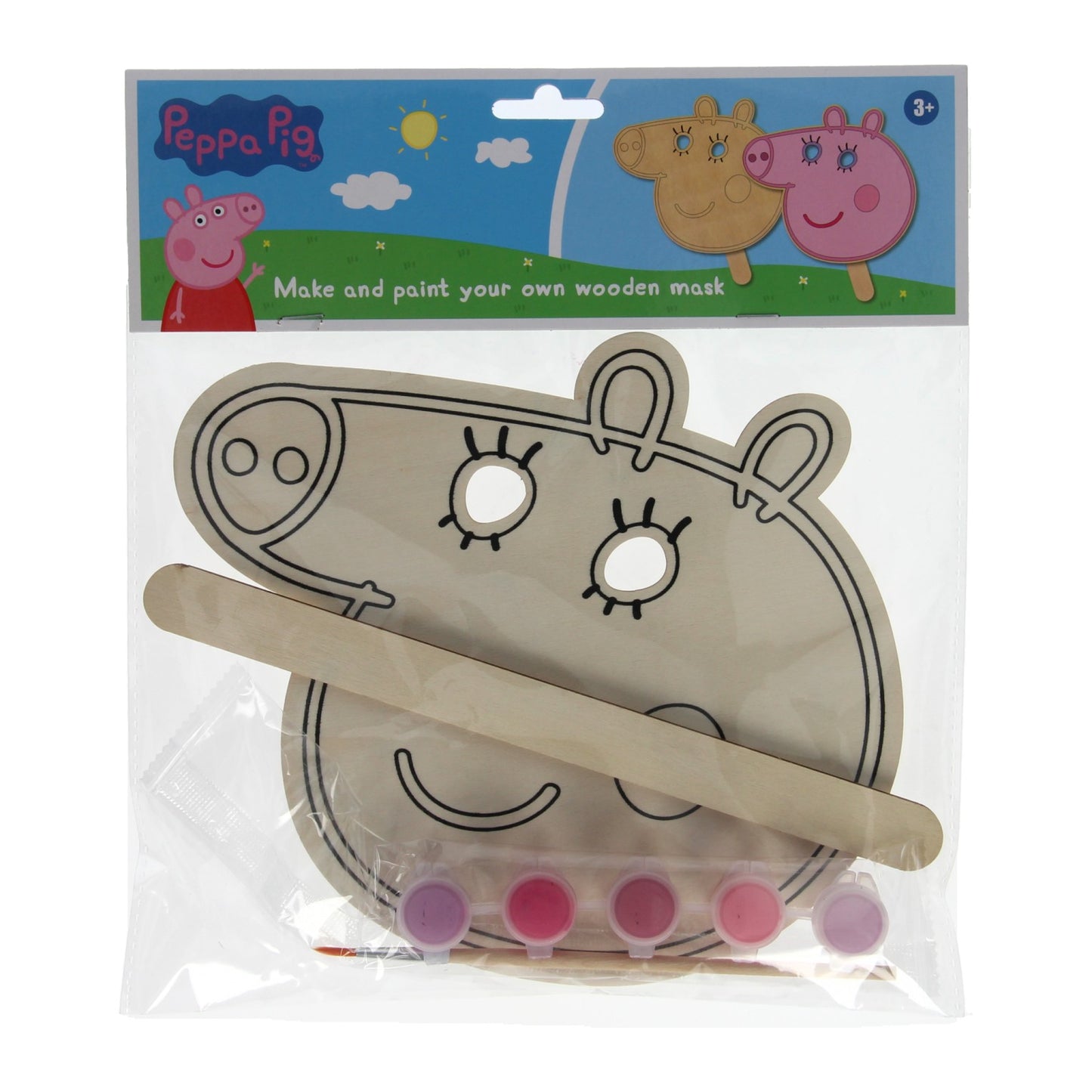 Peignez votre propre masque de porc peppa en bois