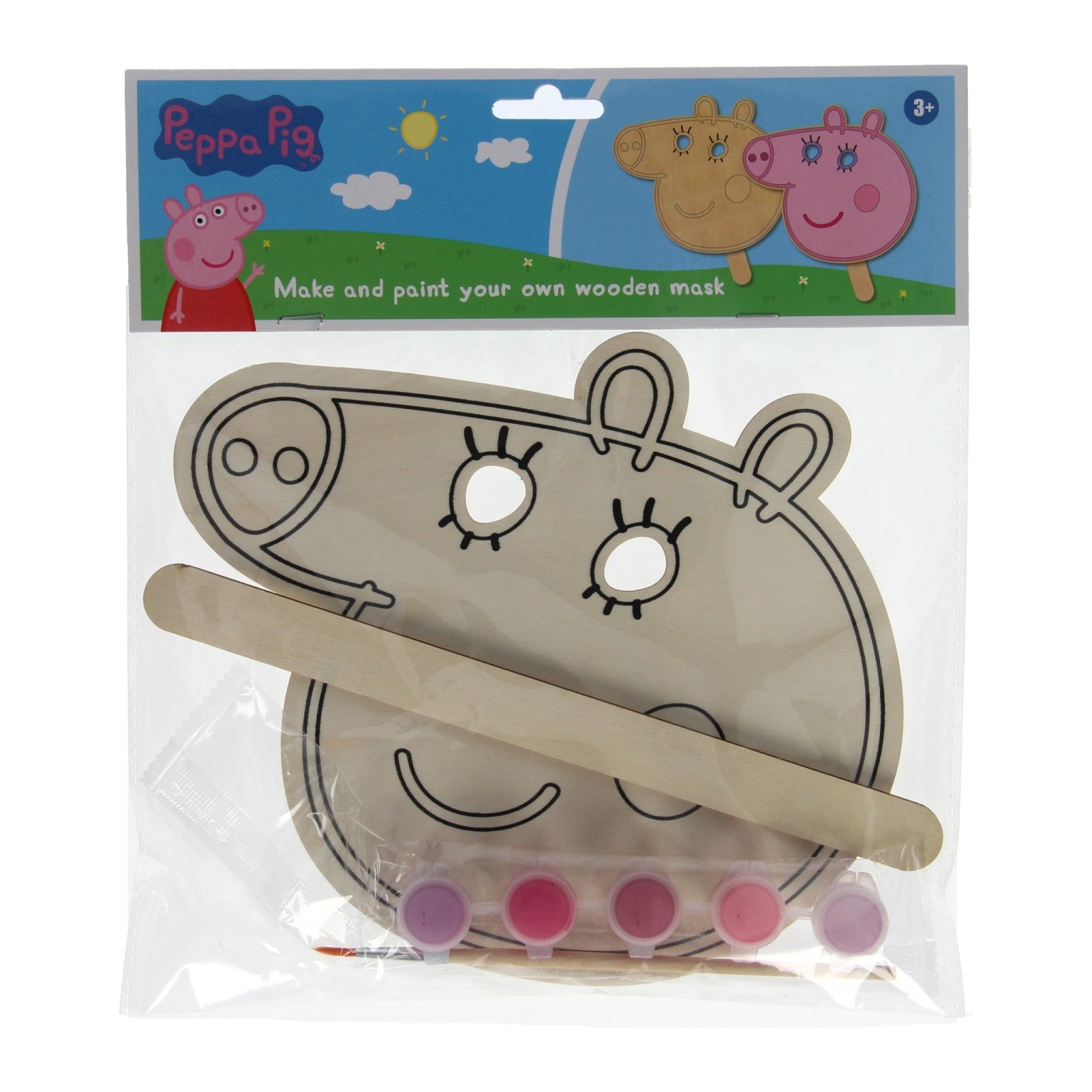 Peignez votre propre masque de porc peppa en bois