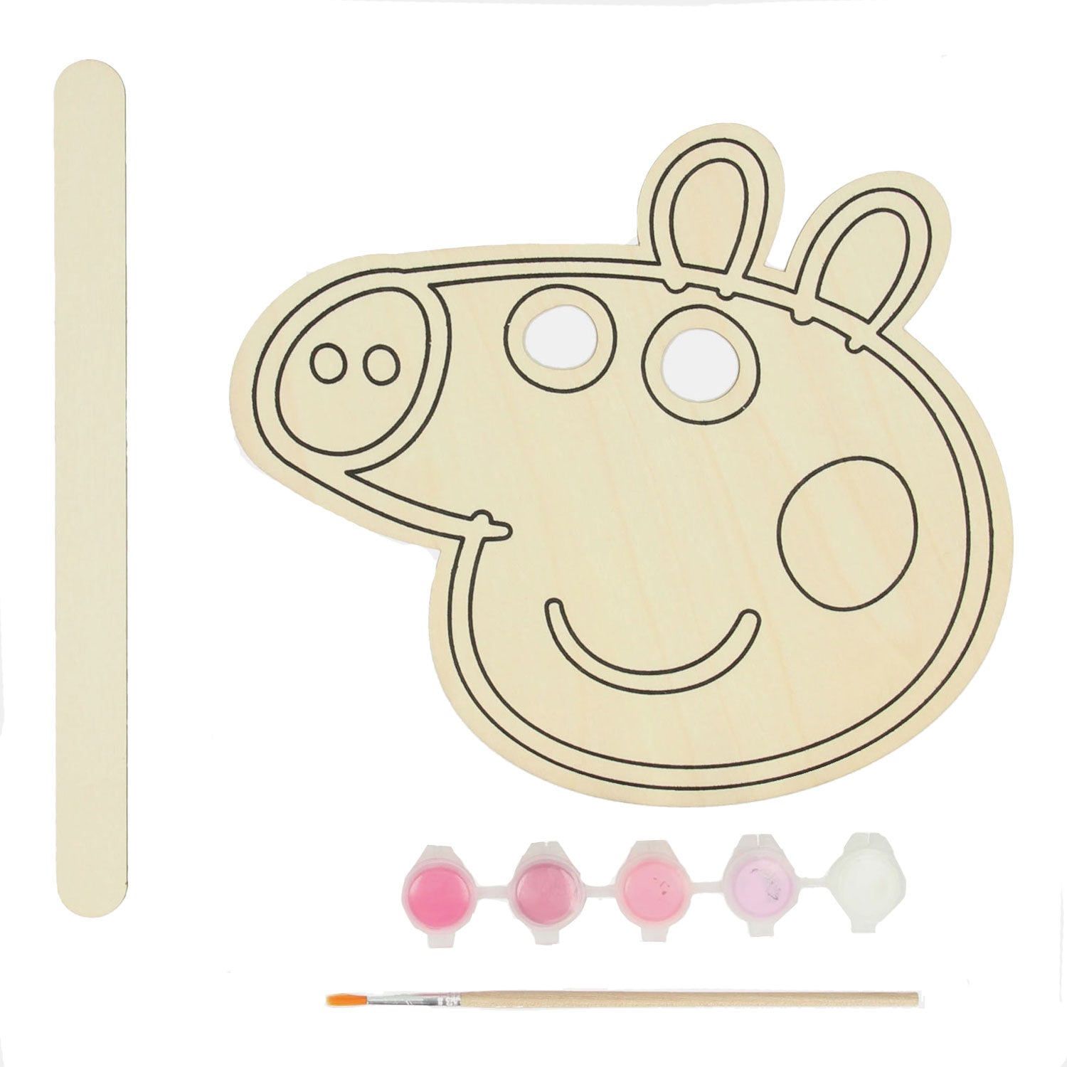 Peignez votre propre masque de porc peppa en bois