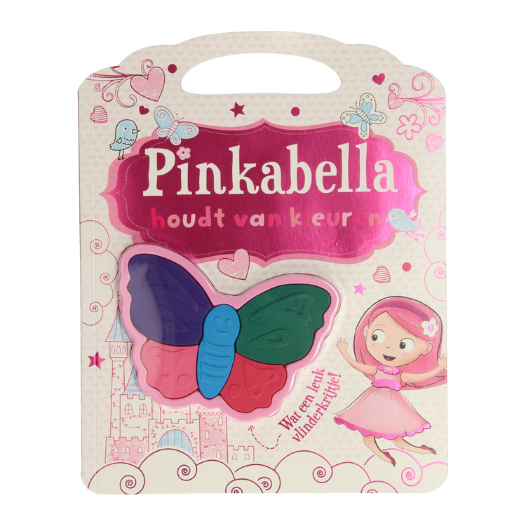 Pinkabella aime les couleurs avec des crayons de cire en forme de papillon