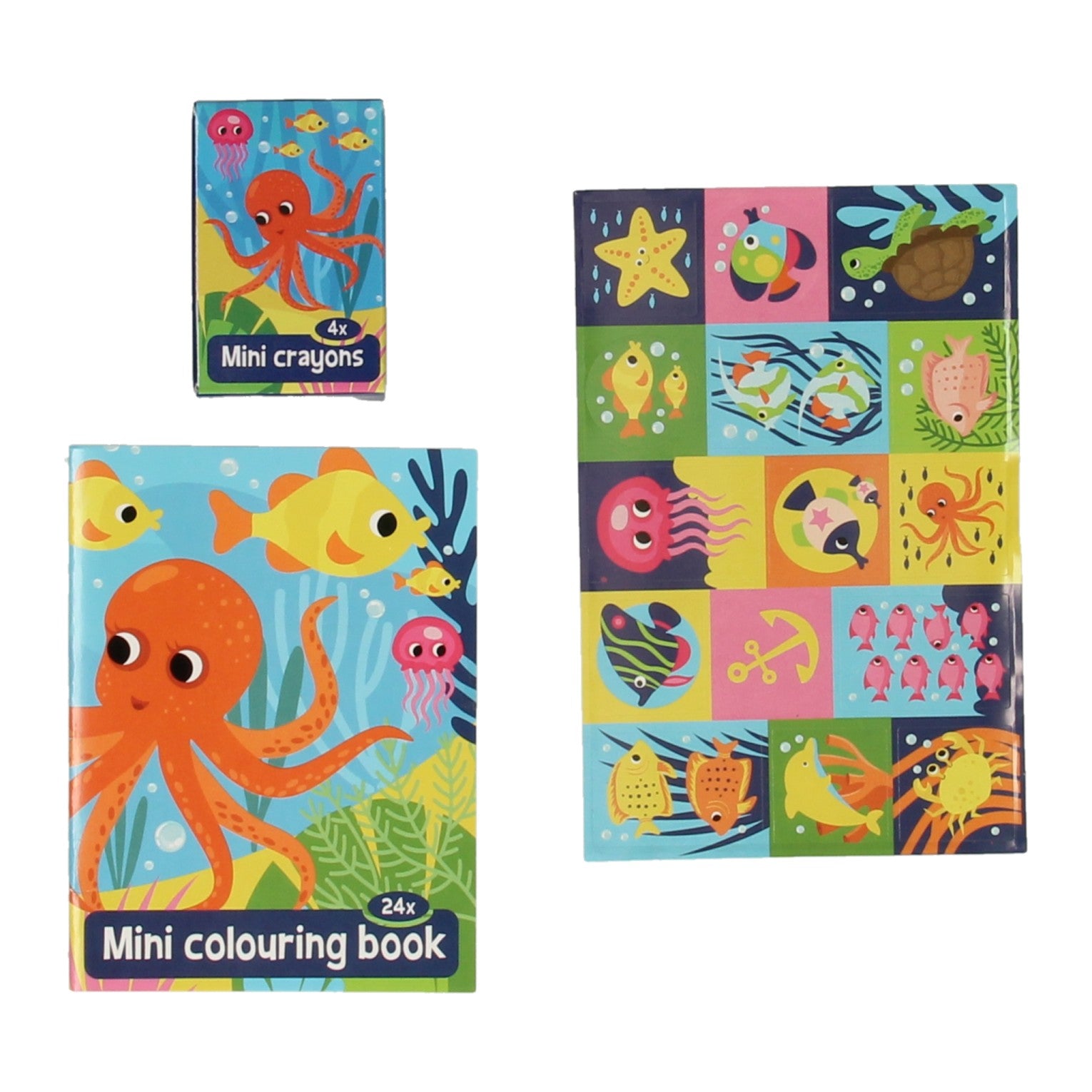 Traiter le monde sous-marin: livre de coloriage, drap d'autocollante des crayons de cire