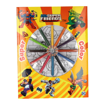 Super Colorbook DC Super Friends avec des crayons