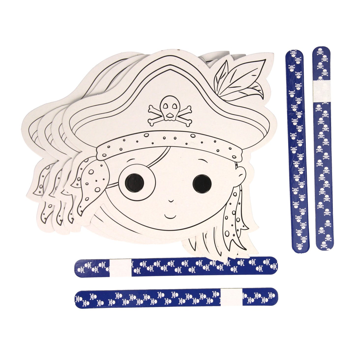 Couleur et faites vos propres masques - Pirate, 4st.