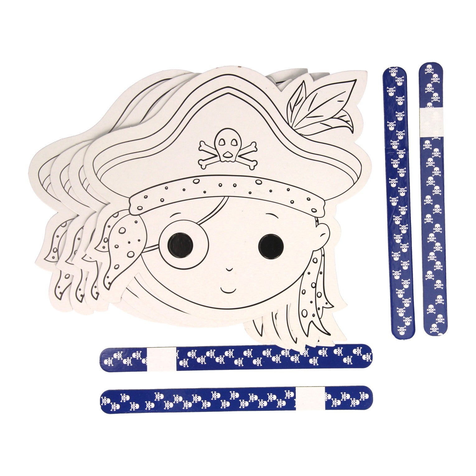 Couleur et faites vos propres masques - Pirate, 4st.