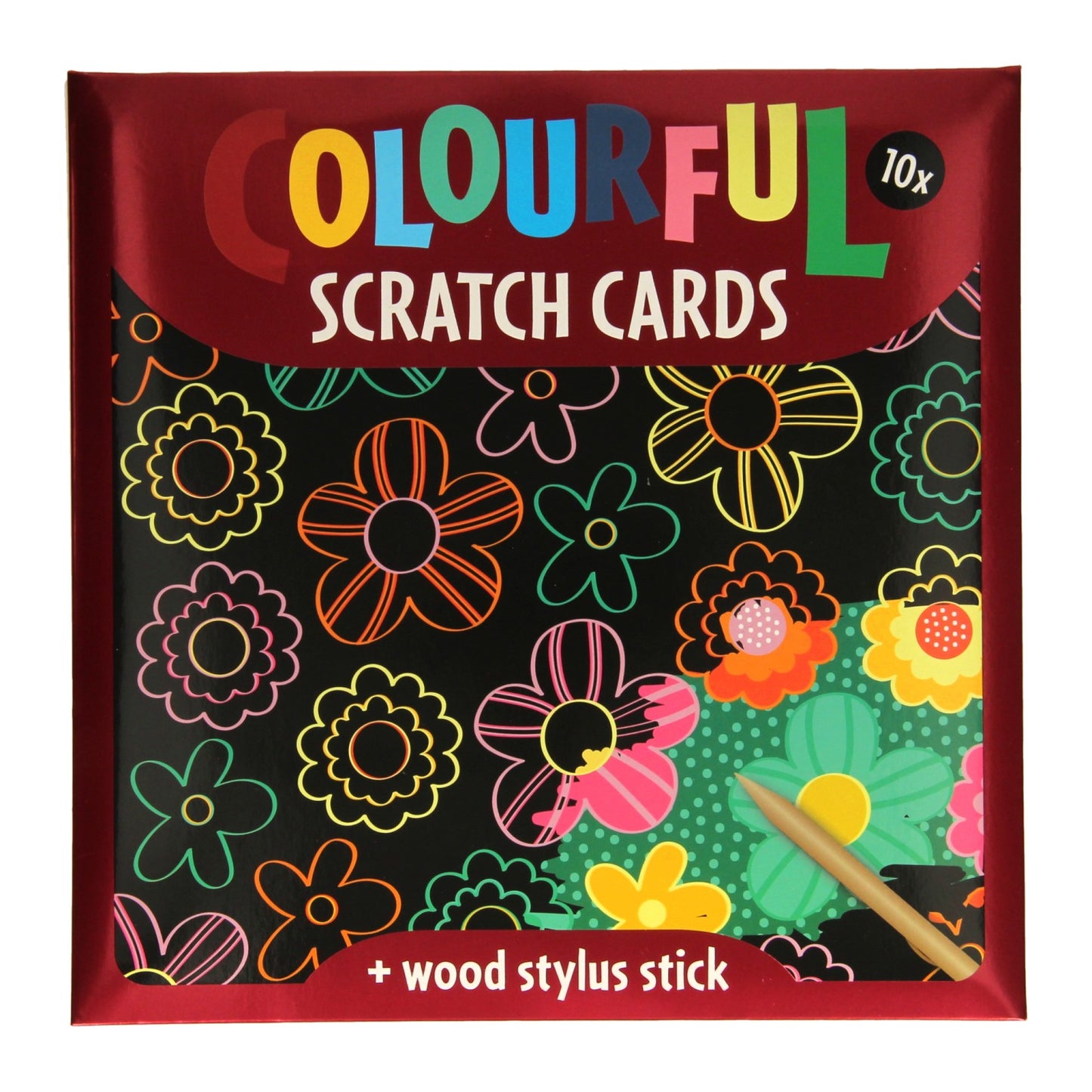 Cartes à gratter - fleurs, 10 draps