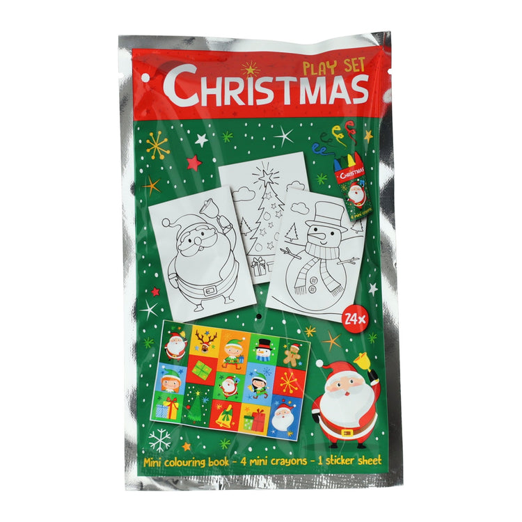 Traiter l'ensemble de couleurs de Noël avec des craies et des autocollants