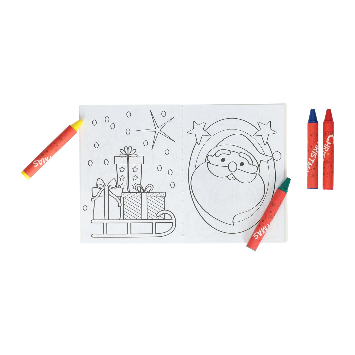 Traiter l'ensemble de couleurs de Noël avec des craies et des autocollants