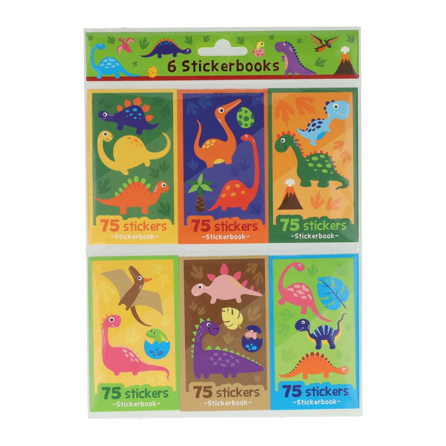 Booklets à main d'autocollant dinosaurus, 6e.