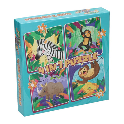 Ganne Holland Legpuzzle 4in1 Animaux sauvages, 12e.