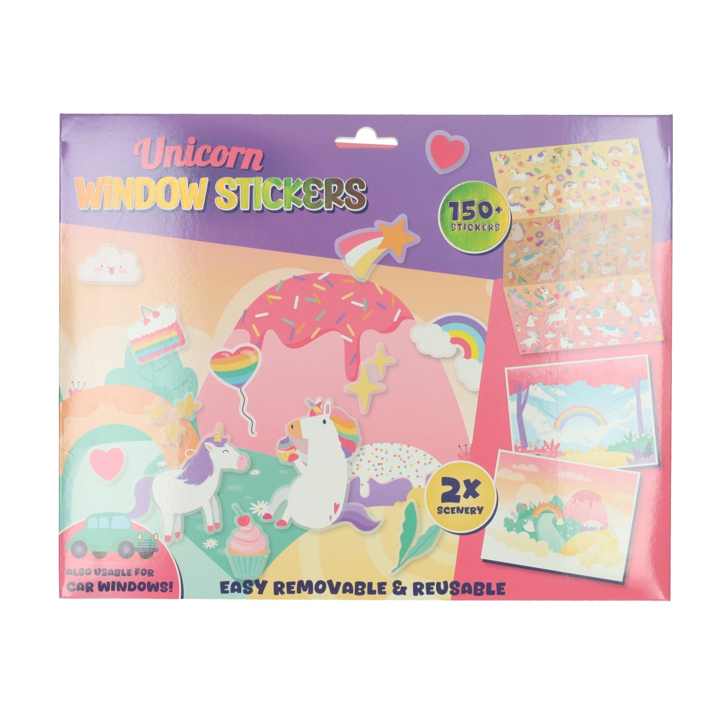Autocollants de fenêtre licorne réutilisables Wins Holland, 150 pcs.