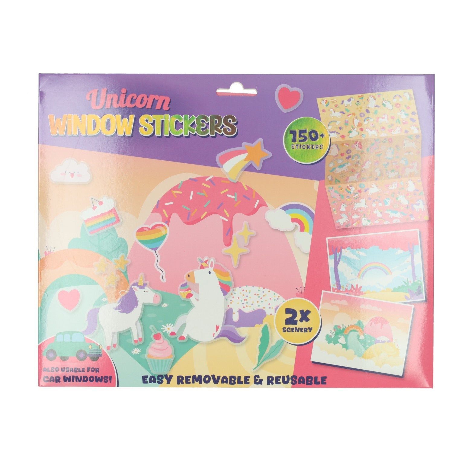Autocollants de fenêtre licorne réutilisables Wins Holland, 150 pcs.