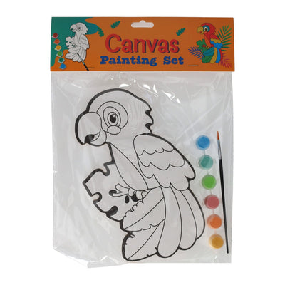 Wins Holland peinture sur toile - perroquet - comprenant un pinceau et 6 couleurs de peinture