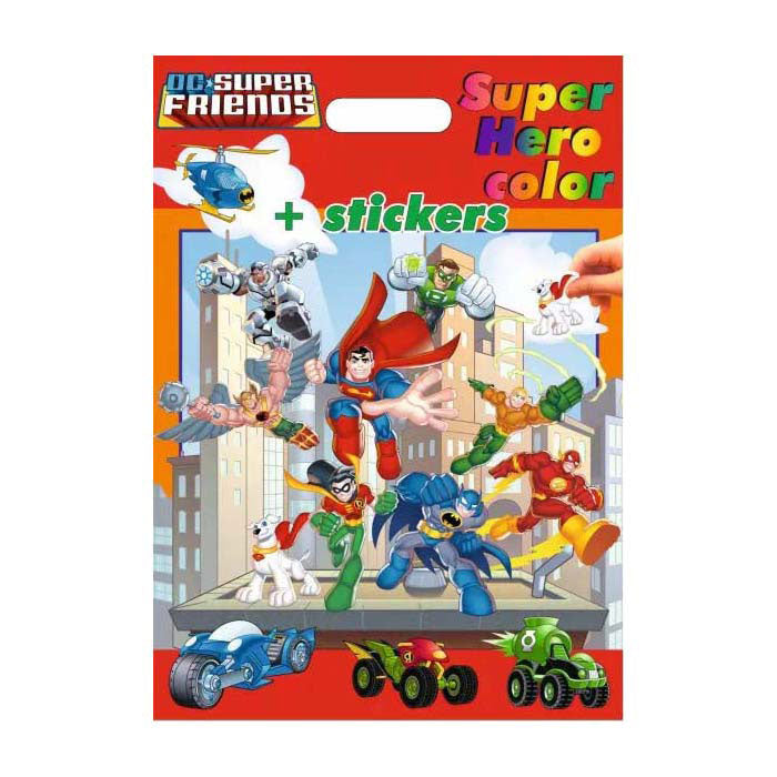 Book Specials Pays-Bas BV DC Superfriends Livre de coloriage et d'autocollants Super Hero