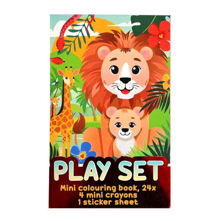 Ensemble de friandises Wins Holland - livre de coloriage, crayons de couleur et feuille d'autocollants - jungle
