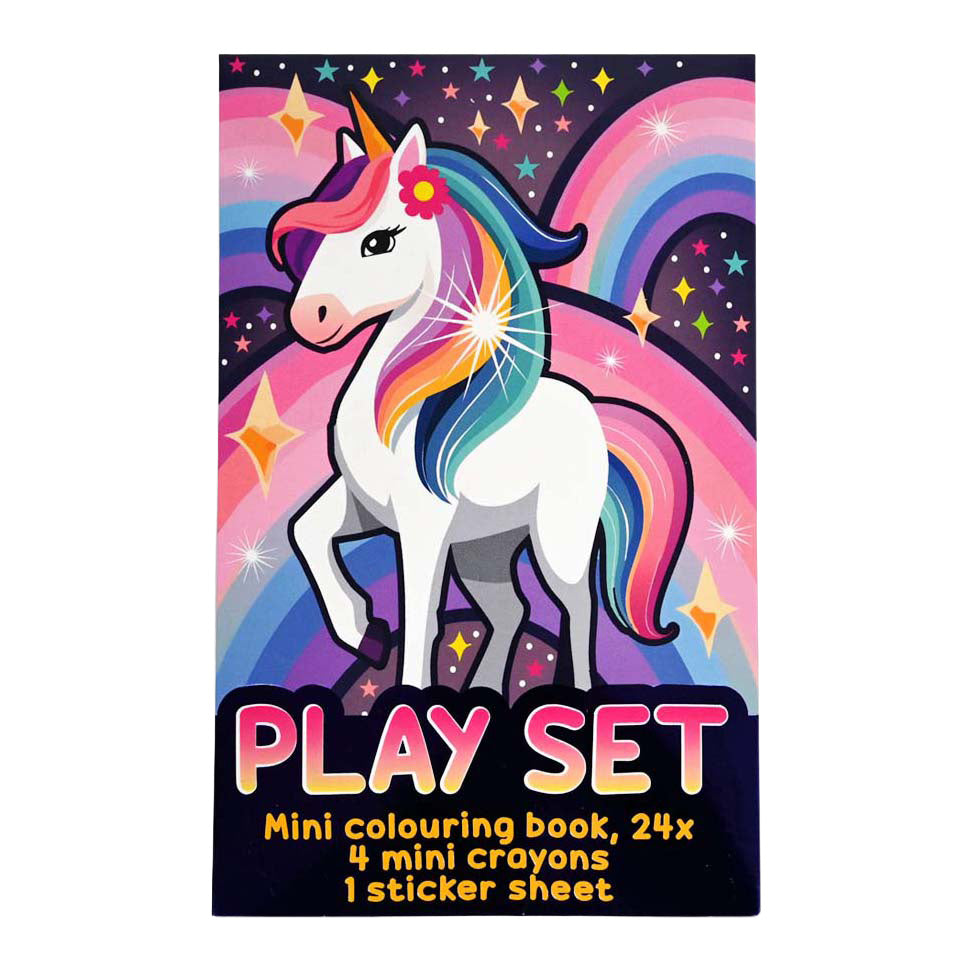 Ensemble de friandises Wins Holland - livre de coloriage, crayons de couleur et feuille d'autocollants - licorne