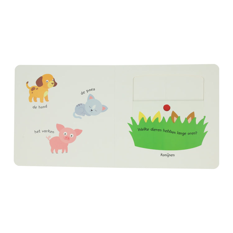 Livre coulissant en carton Wins Holland - jouer et apprendre les animaux
