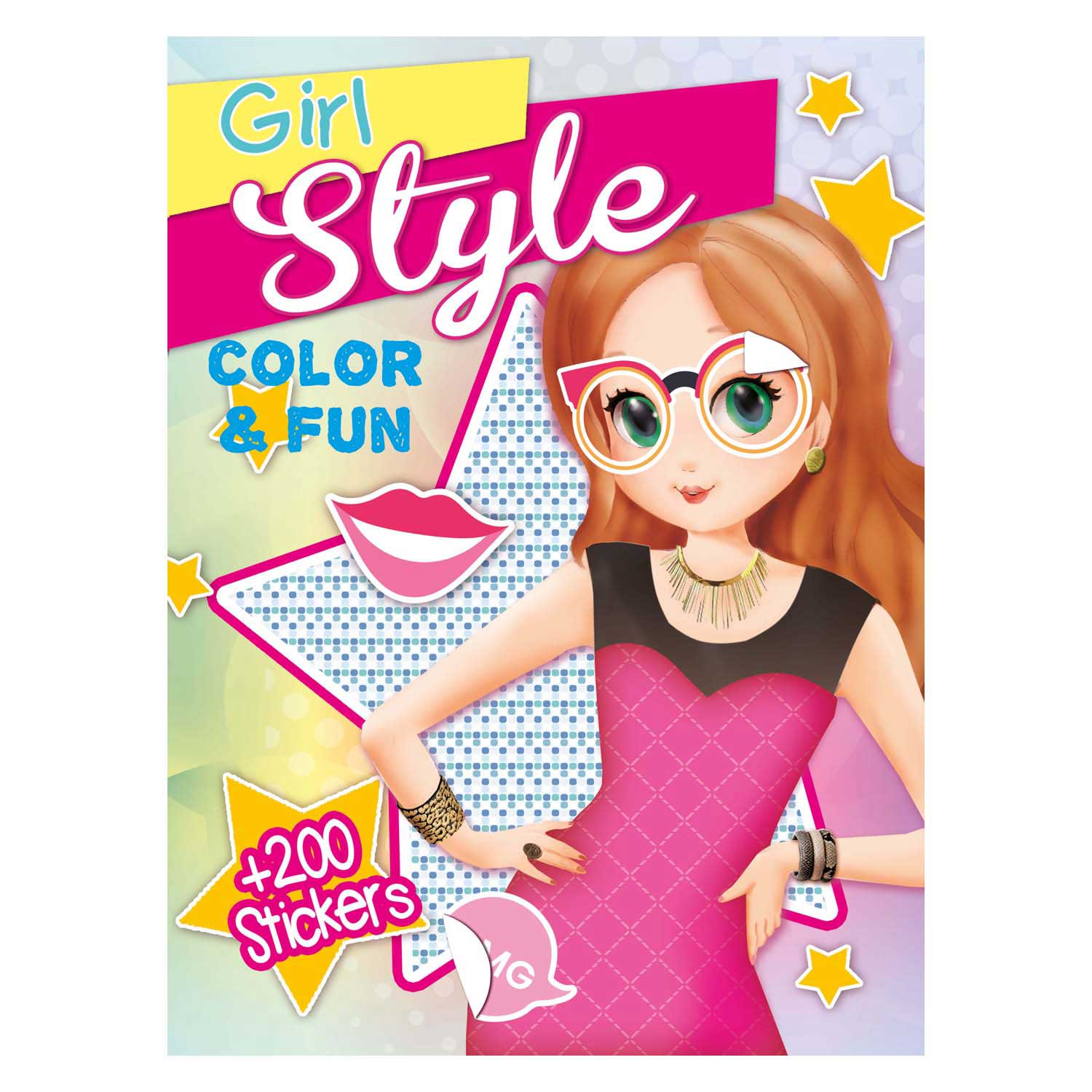 Livre spécial Pays-Bas BV Color Fun Girls Livre de coloriage avec 200 autocollants