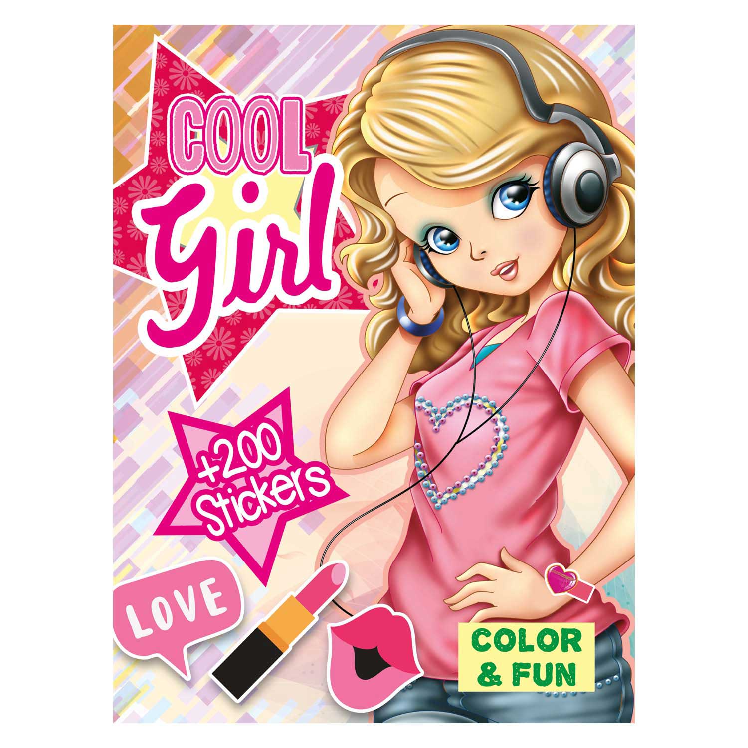 Livre spécial Pays-Bas BV Color Fun Girls Livre de coloriage avec 200 autocollants