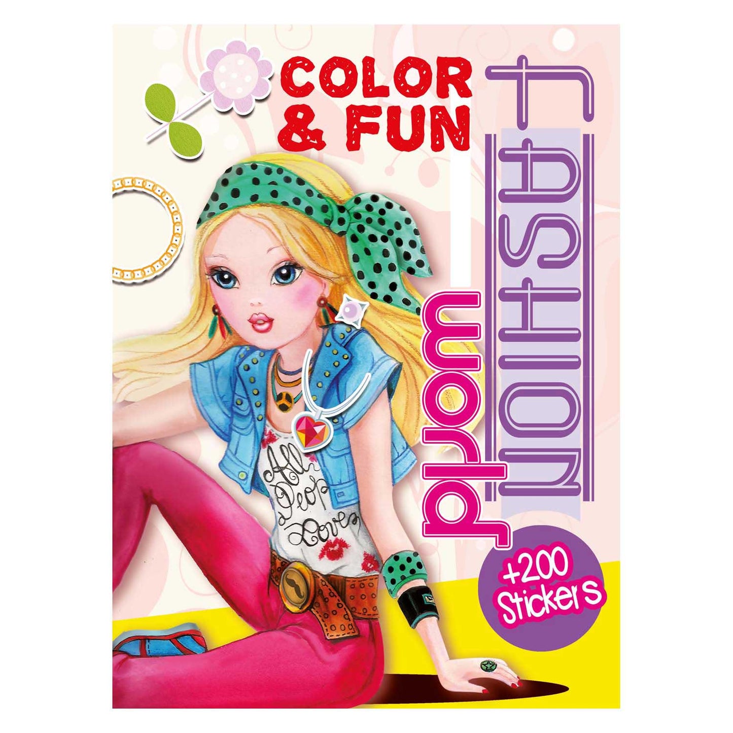 Livre spécial Pays-Bas BV Color Fun Girls Livre de coloriage avec 200 autocollants