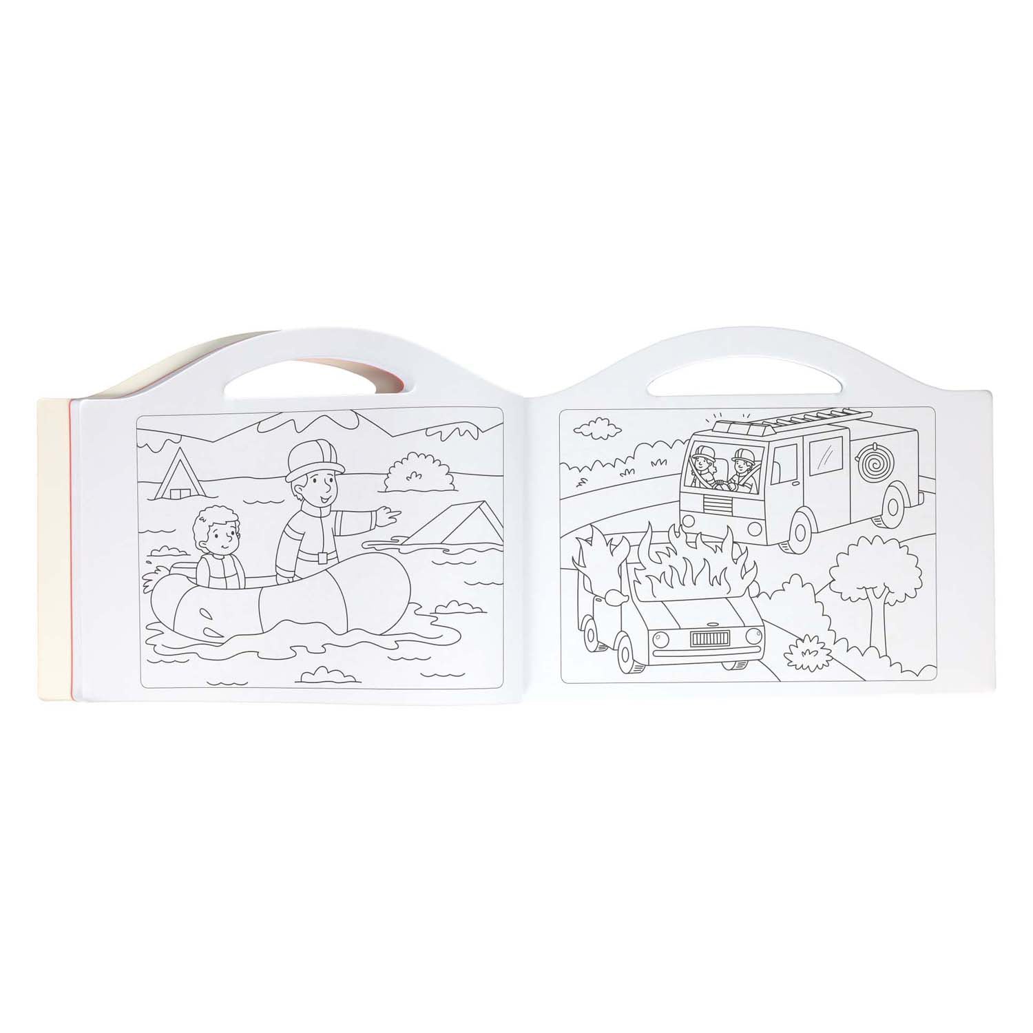 Wins Holland mon livre de coloriage les pompiers - avec autocollants et 96 pages à colorier