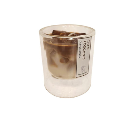 Bougie parfumée ambiance manoir en verre café toscano 7,4x8,4cm