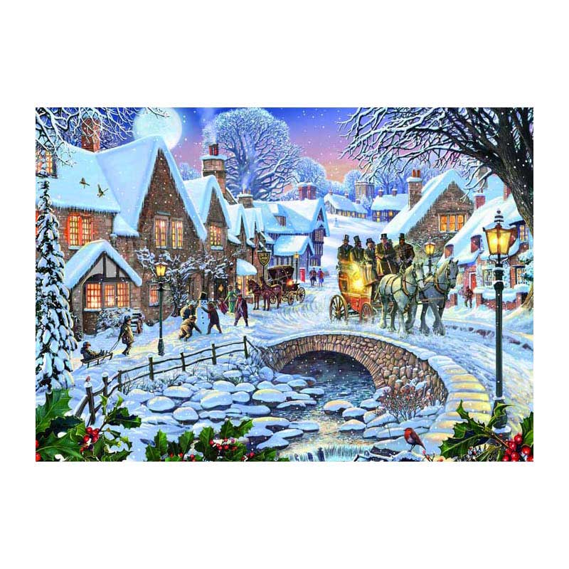 Rebo éditeurs puzzle village d'hiver - 1000 pcs.