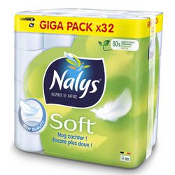 Papier toilette nalys soft pack 32 rouleaux blanc