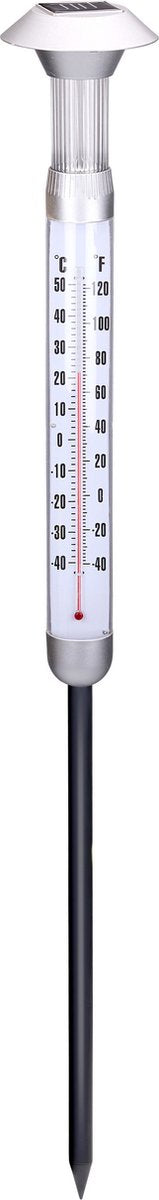 Thermomètre extérieur de jardin Grundig - avec éclairage solaire - 97 cm - thermomètres - éclairage pour le jardin