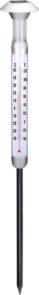 Thermomètre extérieur de jardin Grundig - avec éclairage solaire - 97 cm - thermomètres - éclairage pour le jardin