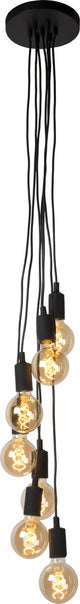 Lucide fix - lampe suspendue - 7xe27 - noir
