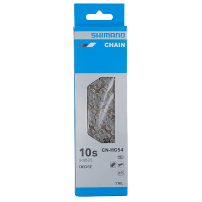 Chaîne Shimano HG54 10 vitesses - Groupe VTT 10v - Argent - 116 maillons