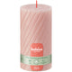 Bougie pilier rustique twist Bolsius 130 68 rose brumeux | 4 pièces