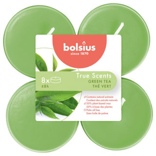 Bolsius Maxilichten True Scents Thé vert 8 pièces 8 heures