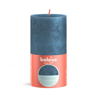 Bolsius Stub Candle rustique 13 x 6,8 cm Shimmer Blue