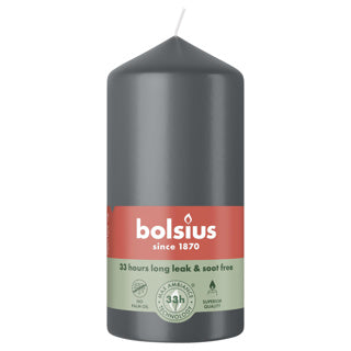 Bougie pilier Bolsius 120 58 gris orageux