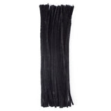Vaessen creative • fils chenille 6mm 50 pcs. 30 cm noir - afbeelding 1