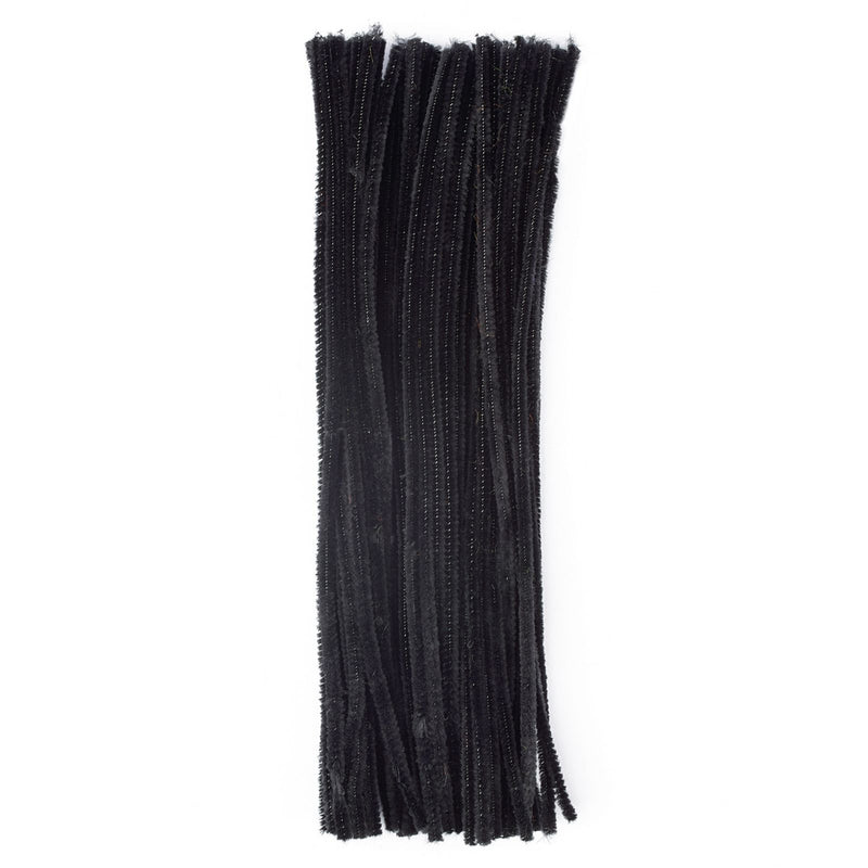 Vaessen creative • fils chenille 6mm 50 pcs. 30 cm noir