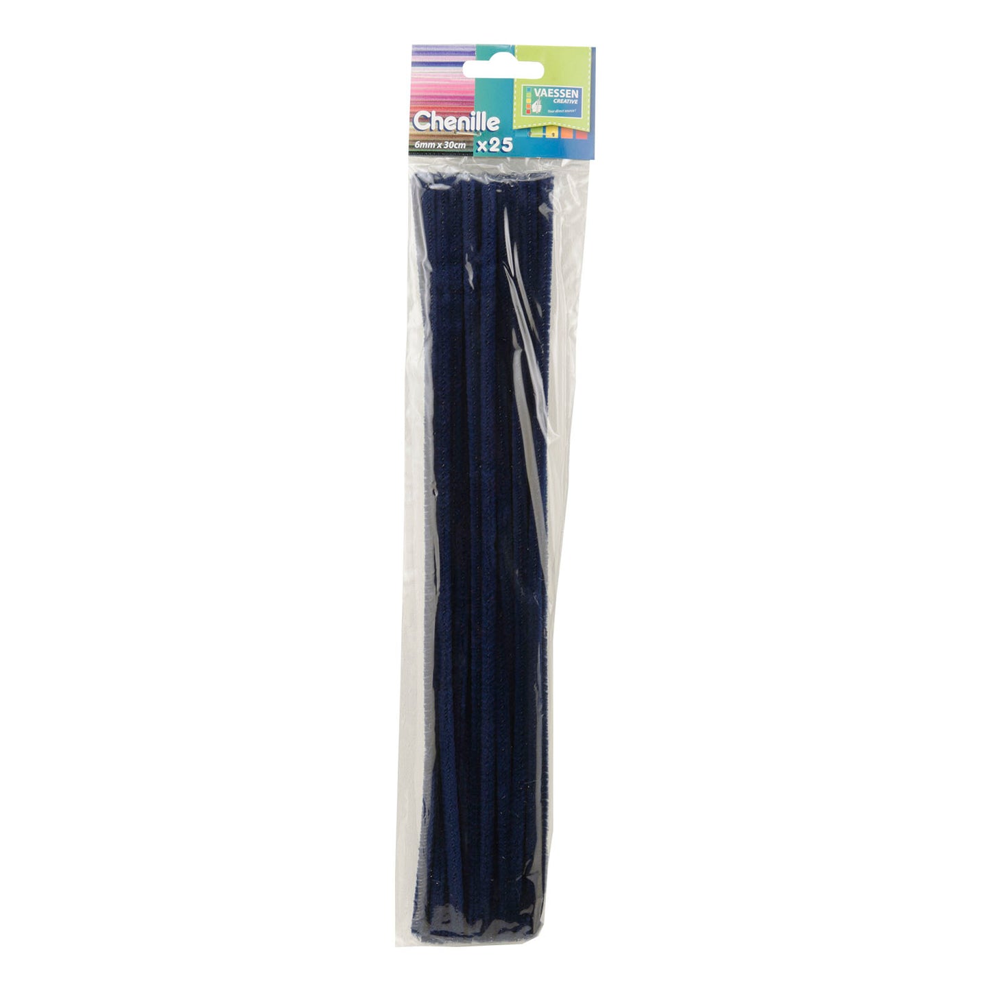 Vaessen creative • fils chenille 6mm 25 pcs. 30cm bleu marine